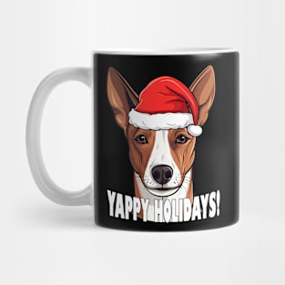 Basenji Christmas Gift Yappy Holidays Santa Dog Mug